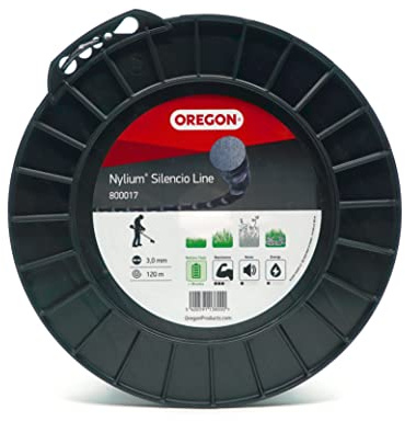Oregon Runder Mähfaden 3mm, 3,0 mm x 120 m (800017) | Für hohes Gras, Unkraut, Rasen und dichte Vegetation, Leiser Betrieb, Für die meisten Rasentrimmer