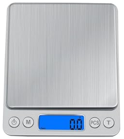 Aofan Digital Kitchen Scale Small and Portable Electronic Weighing Scales with LED Backlight Display for Kitchen Food, Coffee, Jewellery,Coffee (Range 0.01-3000g)