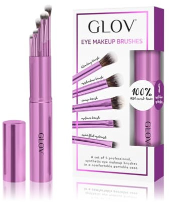 Glov Set de Brochas de Maquillaje 5 Piezas-incluye Pinceles para Ojos Kit Completo y Brochas con Estuche Elegante Perfecto para Lograr Un Acabado Especializado en Tu Diario