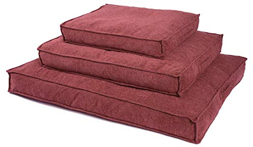 JAMAXX Premium Hundekissen Orthopädische Füllung, Waschbar Bezug aus Edlem Chinelle Stoff, Weiche Kompakte Füllung mit Visco Schaumstoff-Flocken Memory, PDB1003 65x50 (S), Terracotta