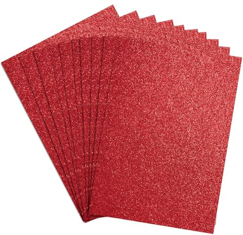 Springboard 10932 Glitzerkarton, A4, Packung mit 10 Bögen, Rot