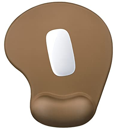 Hsurbtra Mauspad mit Gel-Handballenauflage Ergonomisches Wasserdicht Komfort Mausmatte mit Handgelenkpolster Handauflage, Mousepad mit Handauflage für schonende Handgelenk Haltung, Lederbraun