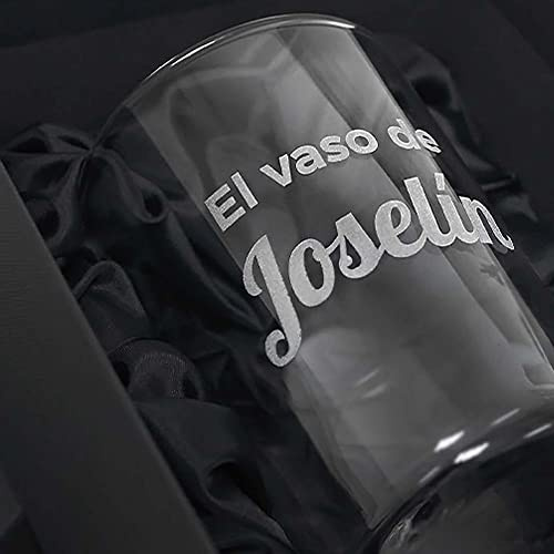 Dgregalos Vasos de sidra o cubata de cristal grabados a láser para eventos, copas, cócteles, whisky (2 Vasos + Estuche Doble)