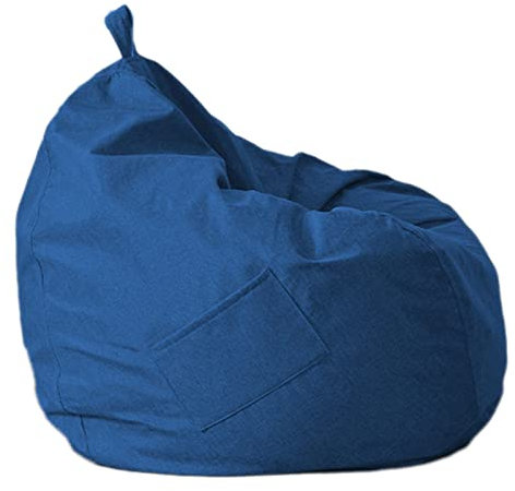 ZHDECOR Sitzsack-Stuhl-Abdeckung Lazy Sofabezug (ohne Füllstoff) Extra großer waschbarer Sitzsack Kuscheltier-Aufbewahrung Ausfüllbarer Ersatz-Sitzsackbezug aus Memory-Schaumstoff,Blue-M