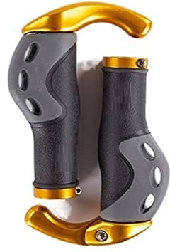 GENGGENG YEJIANGHUA Fit von MTB Bequeme Fahrrad -Lenker -Griffe Fahrradteile Griffe Aluminium Gummi -Fahrradfahrradfahrrad Griffs Lenker Ergonomische Stangenenden Enden (Color : Gold)