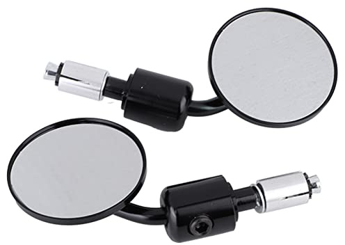 Qiilu retroviseur embout de guidon moto 1 paire de rétroviseurs moto universels 7/8pour guidon rond et rétroviseur arrière gauche/droite pour moto Sidemirror(Noir)