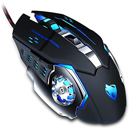 ✅MOUSE GAMING RGB LED PROGRAMMABILE METALLO PRECISO CABLATO 6 TASTI ERGONOMICO ILLUMINATO LAPTOP PC V6 NERO✅