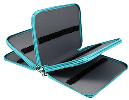 EXCEART Multi-funktions Stifteetui Für Großer Kapazität Faltbare Pu Kunsttasche Für Malutensilien Bleistifte Und Pinsel Mit Robustem Reißverschluss Und Glatter Oberfläche