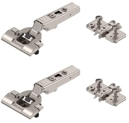 siwitec Blum CLIP top 110° Scharnier INSERTA BLUMOTION vernickelt Eck 2er | CLIP-Mechanismus für werkzeuglose Montage, stufenlose 3-dimensionale Fronteinstellung