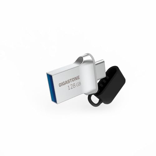 GIGASTONE 128GB Nano Luxus Dual-Laufwerk, Z50 USB 3.2 Gen 1, 2-in-1 USB-A & Type-C, 100MB/s UltraSchnell, Metalldesign, Plug & Play für Smartphone/PC/Mac/TV/Auto USB 2.0/3.0/3.1 Kompatibel
