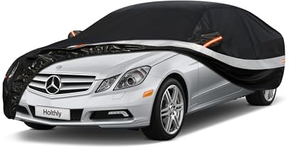 Holthly Auto Abdeckplane, Autoabdeckung für Benz E-Klasse(2016-2024), 10 Schichten 100% Wasserdicht und Atmungsaktiv, Outdoor Autoplane Regen Schnee Sonne UV-Schutz, Schwarz Abdeckung.
