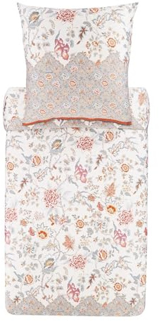Bassetti Vicenza Bettwäsche + 1 Kissenhülle aus 100% Baumwollsatin in der Farbe Beige 41, Maße: 155x220 + 1 K 80x80 cm - 9325846