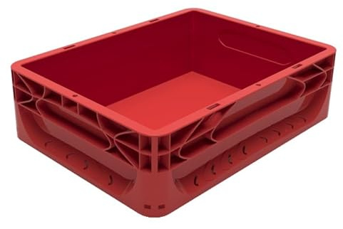 Solent Plastics 10 Litre Euronorm Clear Plastic Stacking Container - RED