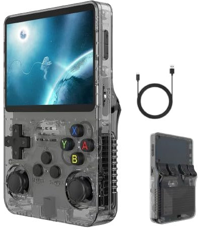 R36S Console Portatile, Sistema Linux 3,5 Pollici Schermo IPS Emulatore Console, Costruito in 128G TF Card 21000+ Giochi Consolle Retro Gaming, 10 + Emulatori Retro Game