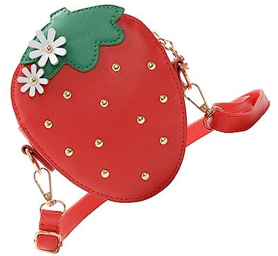 Holibanna Pu Kinder Erdbeeren Tasche Verstellbare Satchel Modische Sling Geldbörse Mädchen Geldbörse