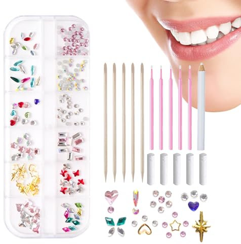 Zahnschmuck-Set, Zahnschmuck-Set, Zahn-Edelstein, abnehmbarer Edelstein, Kristall, Zahnschmuck, Schmuck-Set, Zahn-Dekorationsset, Edelstein-Zubehör