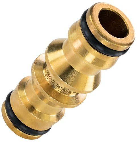 POPPSTAR Messing Schlauchverbinder für Stecksystem Gartenschlauch-Kupplung