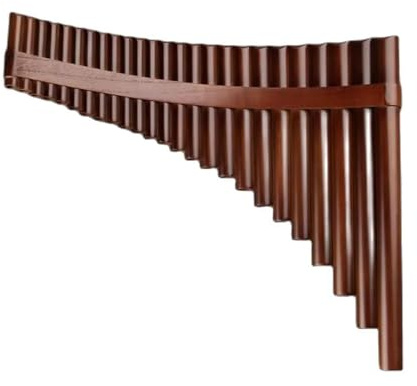 Panflöte 25 Pfeifen G-Tonart Traditionelle Panflöte aus natürlichem Bambus für Holzblasinstrumente Bitterbambus über 4 Jahre(Left)