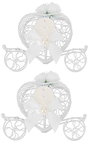 KITANDOVE 2er Satz Hochzeit Deko Bonbonschachteln Kutschen Design Langlebige Metall Leckerli-boxen Für Hochzeit Elegante Süßigkeitenboxen Für Party
