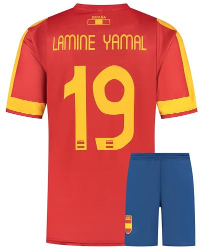 Camiseta Lamine Yamal Niño y Adultos - Camiseta de Fútbol España - Equipación de fútbol - Chico - Ropa de Futbol - Talla 116