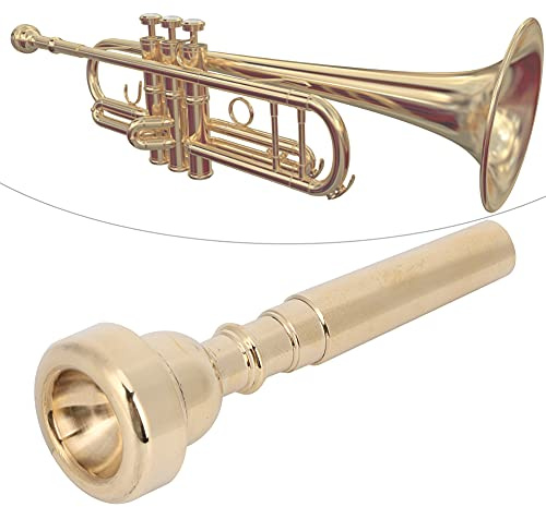 Professionelles Trompetenmundstück 3C,Trompetenmundstück, Stilvolles Goldmessing-Trompetenmundstück, Professionelles Hornmundstück für Musikinstrumentenzubehör, Metallmaterial (Gold 3C)