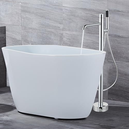 Generisch Teleskop-Wasserhahn, Badewannenmischbatterie mit Dusche, Chrom, freistehende Badewanne, Badezimmer, Warm-/Kaltwasserhahn, Mischbatterie, Dusche
