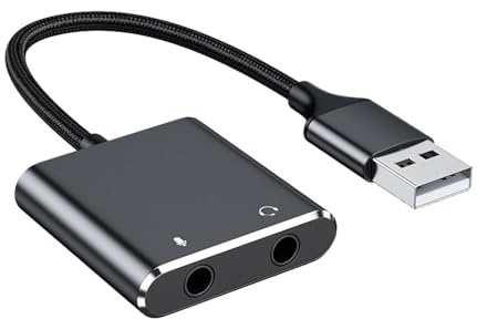 Adattatore audio USB Scheda audio stereo esterna con cuffie e microfoni da 3,5 mm per PC portatili e desktop