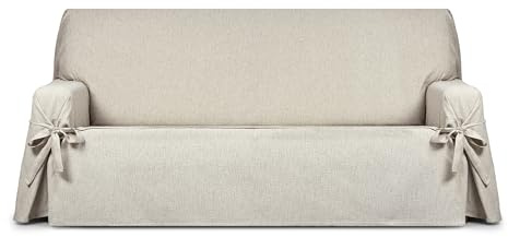 EYSA Genna Funda de sofá con Lazos Antimanchas 4 plazas Color Crudo