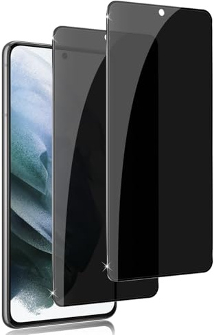 Holilo 2 Stück für Samsung Galaxy S21 5G Sichtschutz Schutzfolie für Panzerglas Anti-Spy Privacy Sichtschutzfolie schützen Displayschutzfolie Schwarzer Rand Privacy Schutzglas