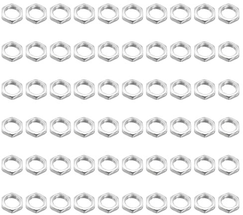 60 Stücke Sechskantmutter M10x1 SW12 H.3mm, ISO-Feingewinde DIN 13-5 Verzinkt, Schlüsselmutter Flache Gewindemutter Feinmechanik für Maschinenbau Präzisionsverbindungen Korrosionsschutz