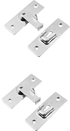 DIYEAH Loquet de Porte Coulissante en Acier Inoxydable 90°, Verrou à Moraillon pour Porte et Fenêtre, Lot de 2, Résistant la Corrosion