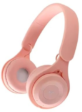 GOLTAK Kids Childrens Headphones Wireless Bluetooth Headset On Ear Earphone Foldable (Pink)