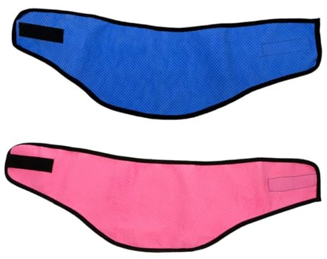 SHINEOFI 2pcs Dog Cooling Towels Summer Ice Scarves with Breathable Fabric Large Size Blue Pink Dots Cooling Bandanas for Outdoor Dogs and Puppies