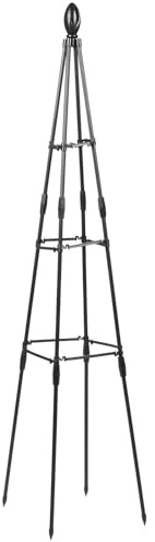 SEWACC Traliccio per Piante Rampicanti da Giardino e Vaso 120 Cm in Metallo Resistente per Supporto Piante da Esterno e Interno, Struttura a Piramide Rinforzata per Giardinaggio e Decorazione