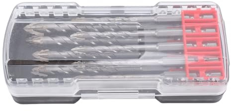Fabater Juego de Brocas Dentadas con Vástago Hexagonal de 1/4 , Puntas de Carburo de 4-12 Mm, Brocas para Hormigón, 10 Piezas, Diseño de Molienda de ángulo Cruzado para Azulejos, Vidrio y Cerámica