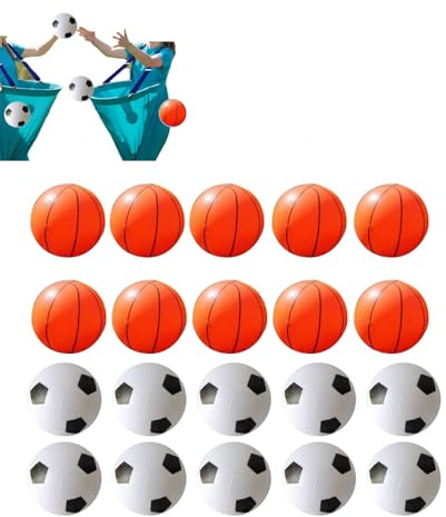 Granny Pants Yard Game Set for Adults,Upgraded Thickened Bouncy Balls and Pump, Big Field Day Family Recreational Reunion Tossing Games (20Balls)(Basketball+Soccer)