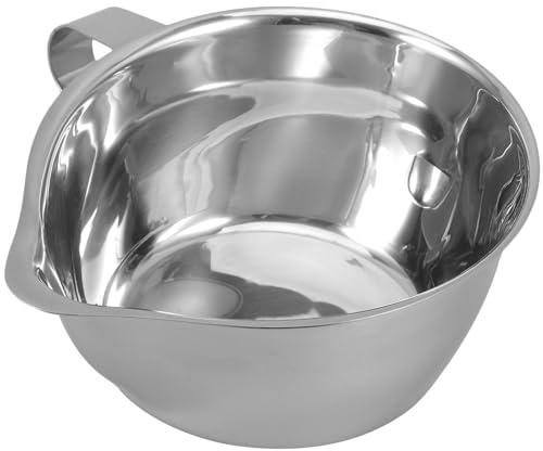 IMIKEYA Ölabscheider Schüssel aus Edelstahl Fett und Ölfilterschale mit Griff Küchenölfilter Becher 500ml für Gesundes Kochen und Fetttrennung