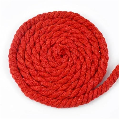 NJIEzhao Cordoncino di Cotone Ritorto Corde di Cotone Rosso da 5 Metri, 5-20 mm, 3 Parti, Cordoncino Intrecciato for Corde Intrecciate for Tracolla(20mm-5Meters)