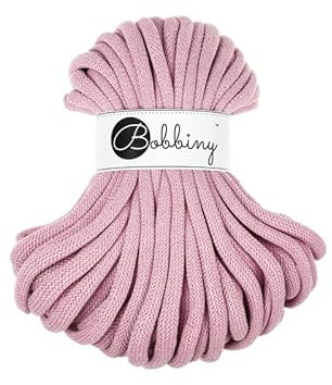 Flechtkordel Jumbo - 9mm - Baumwollkordel Baumwollgarn Garn Kordel Makramee Schnur Kordelband Natur Baumwolle DIY-Basteln 30m - Dusty Rose