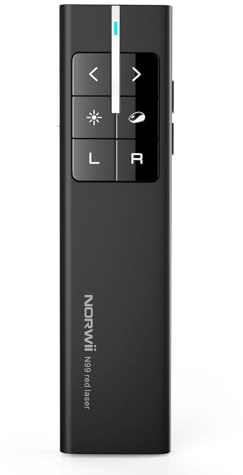 Air Mouse Presentation Clicker with Pointer, Rechargeable Clicker for PowerPoint presentations, PowerPoint Clicker, Presentation Remote, Wireless Presenter, Handle Mouse (Black - N99)