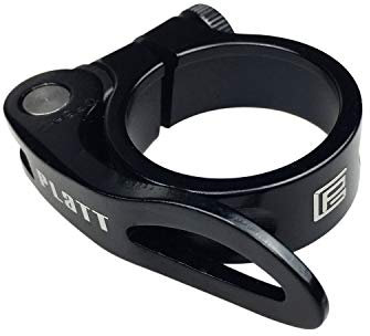 PLATT Fahrrad Sattelklemme mit Schnellspanner Aluminium Legierung Sattelklemme 28,6/31,8/34,9 mm (Schwarz, 34.9mm)