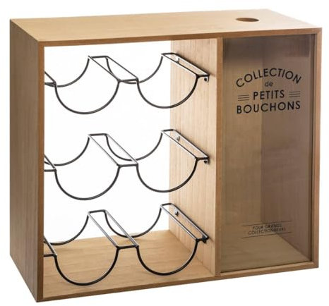 Atmosphera - Porte - Bouteilles Loft - métal et Bois - 39-7x35 cm