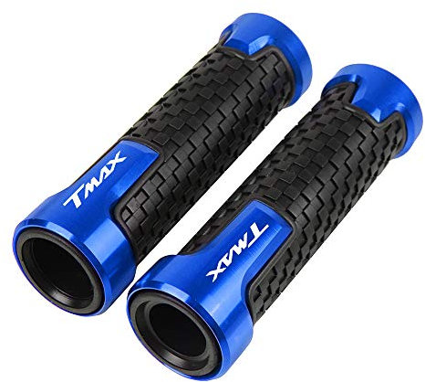 22mm 7/8' Motorrad Lenkergriffe Griffe Universal CNC Aluminium Antirutsch Gummis Für T-MAX 500 Tmax530 Tmax560 2010-2022 (Blau)