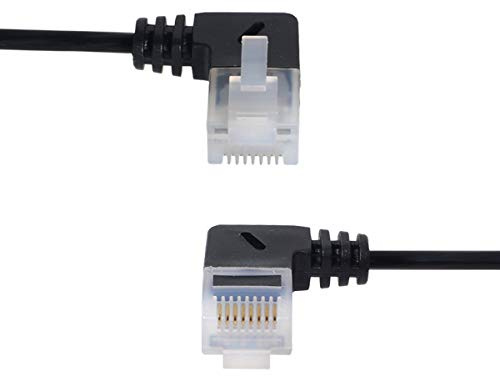 xiwai Ultra Slim Cat6 Ethernet Kabel RJ45 Links zu Rechts abgewinkelt 25cm UTP Netzwerkkabel Patchkabel 90 Grad Cat6a LAN für Laptop Router TV Box