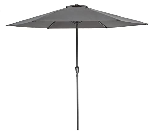 ACAZA Sonnenschirm 300cm Rund, aus Aluminium, für Garten, Terrasse und Balkon, UV-Schutz, Höhenverstellbar, Grau