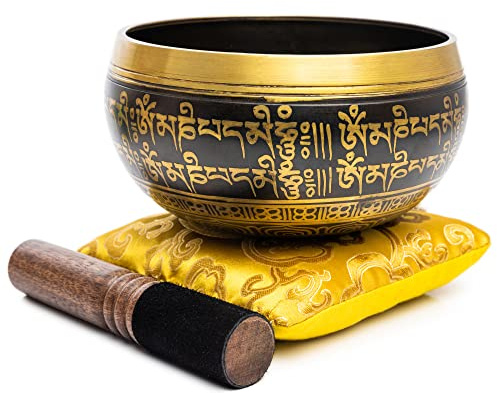 Tibetansk sjungande skålset – lätt att spela autentiskt handgjort för meditationsljud chakra yoga healing av Himalayan Bazaar