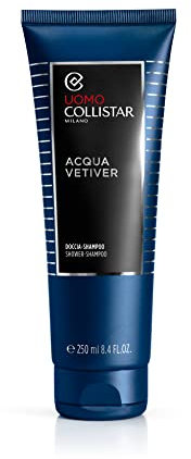 Collistar Acqua Vetiver Duschgel-Shampoo für Männer, reinigt Körper und Haare, pflegt und spendet Feuchtigkeit, ohne SLES, 250 ml