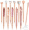 IBEQUEM Lot de 12 stylos à bille rétractables en métal or rose pailleté avec encre noire - Cadeau pour femme et fille - Demoiselle d'honneur - Mariage