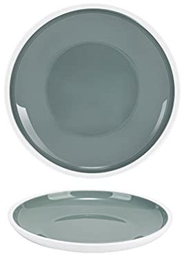 NZPOST Platos Llanos Platos Llanos de melamina Platos Llanos Grandes y Redondos para Uso Interior y Exterior Apto para lavavajillas (Gris 9,88 Pulgadas)