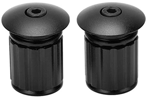 Lwuey Fahrrad Lenkerstopfen Schwarz, MTB Lenker Endkappen für Lenker Bar End Plugs für Rennrad Verstellbare Lenkerenden Ahead Kappe Lenker Endkappen Lenkerkappen Top Cap Aluminiumlegierung